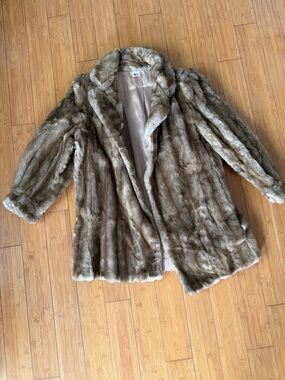 Vintage Women’s Faux Fur Coat - Brown